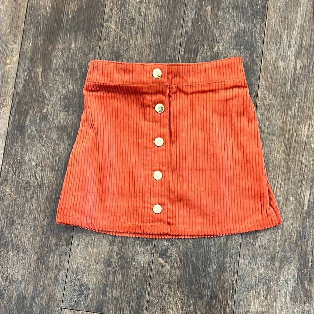 Isaac Mizrahi Orange Mini A-Line Skirt with Ribbed Texture